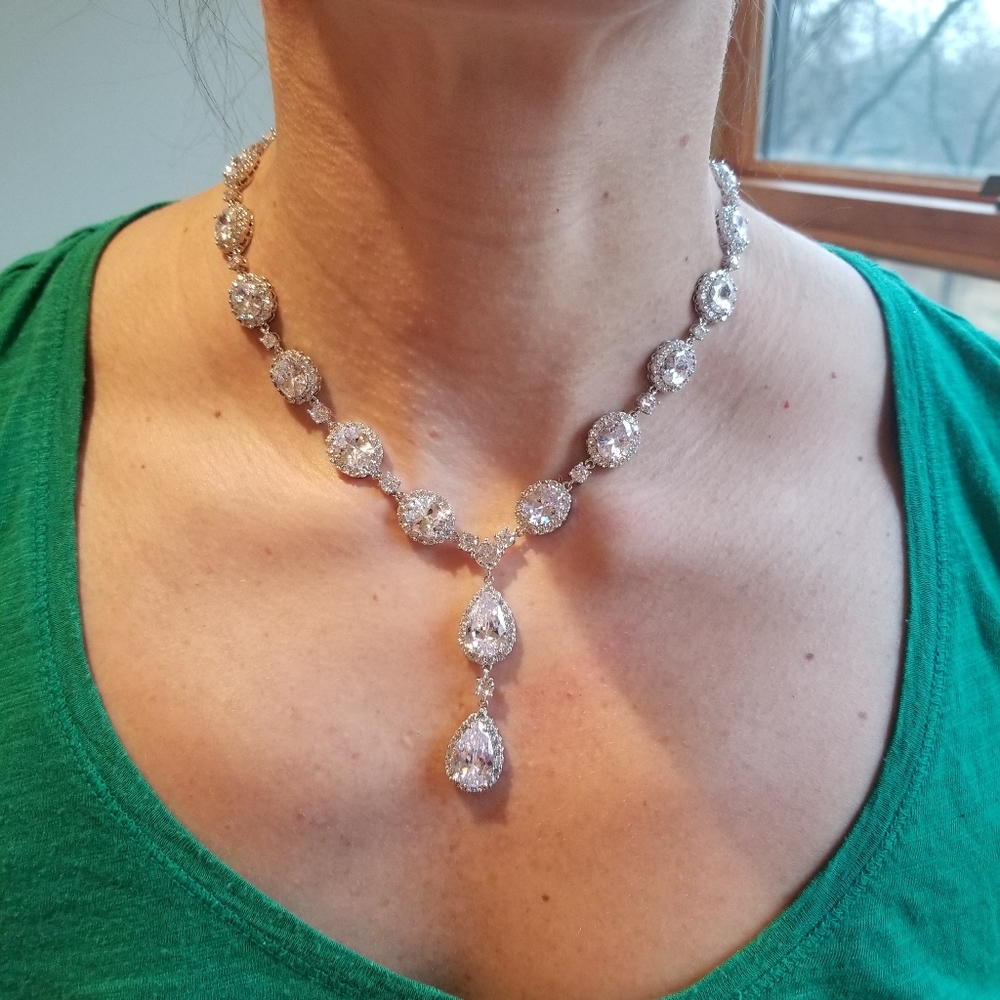 Mariell cubic zirconia necklace & earrings